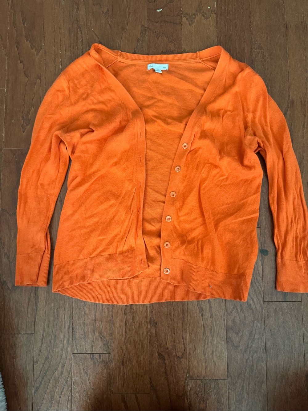 GAP Bright Orange V-Neck Button Cardigan